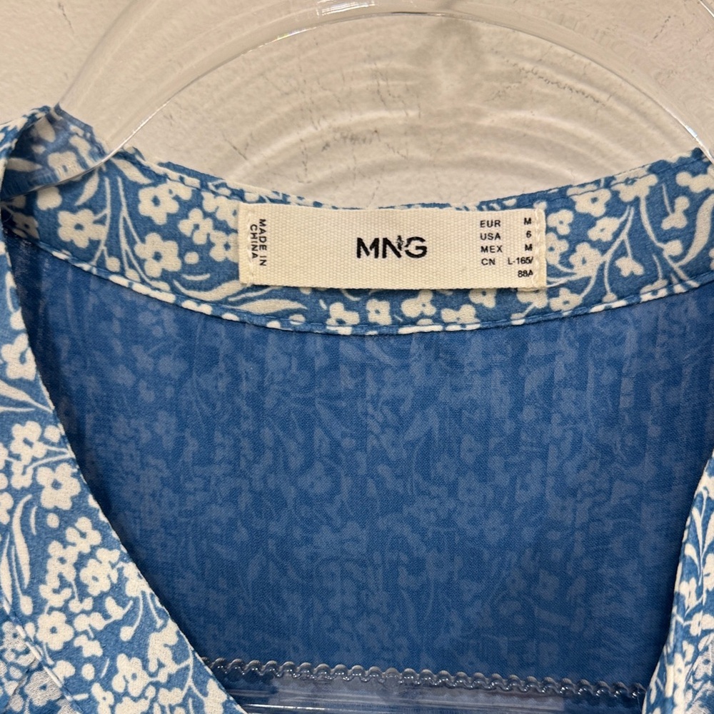 Mango Blue Patterned Mini Dress - image 2